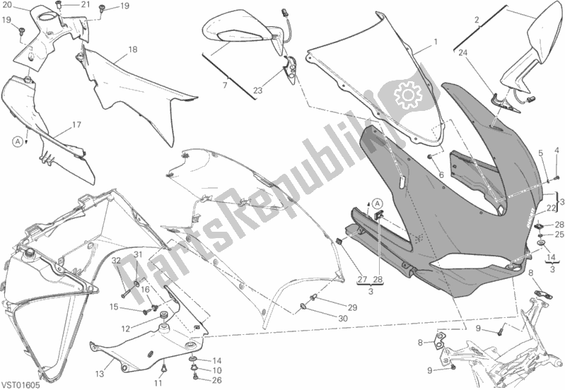 Alle onderdelen voor de Motorkap van de Ducati Superbike 1299 ABS 2017